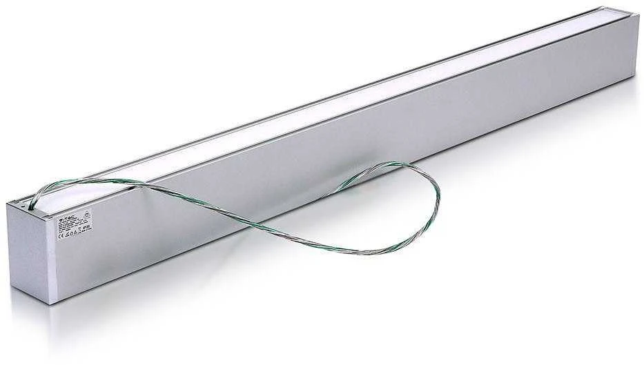 Pakabinamas šviestuvas 60W LED pakabinamas linijinis šviestuvas V-TAC, sidabrinis, 4000K (natūraliai balta), SAMSUNG LED chip