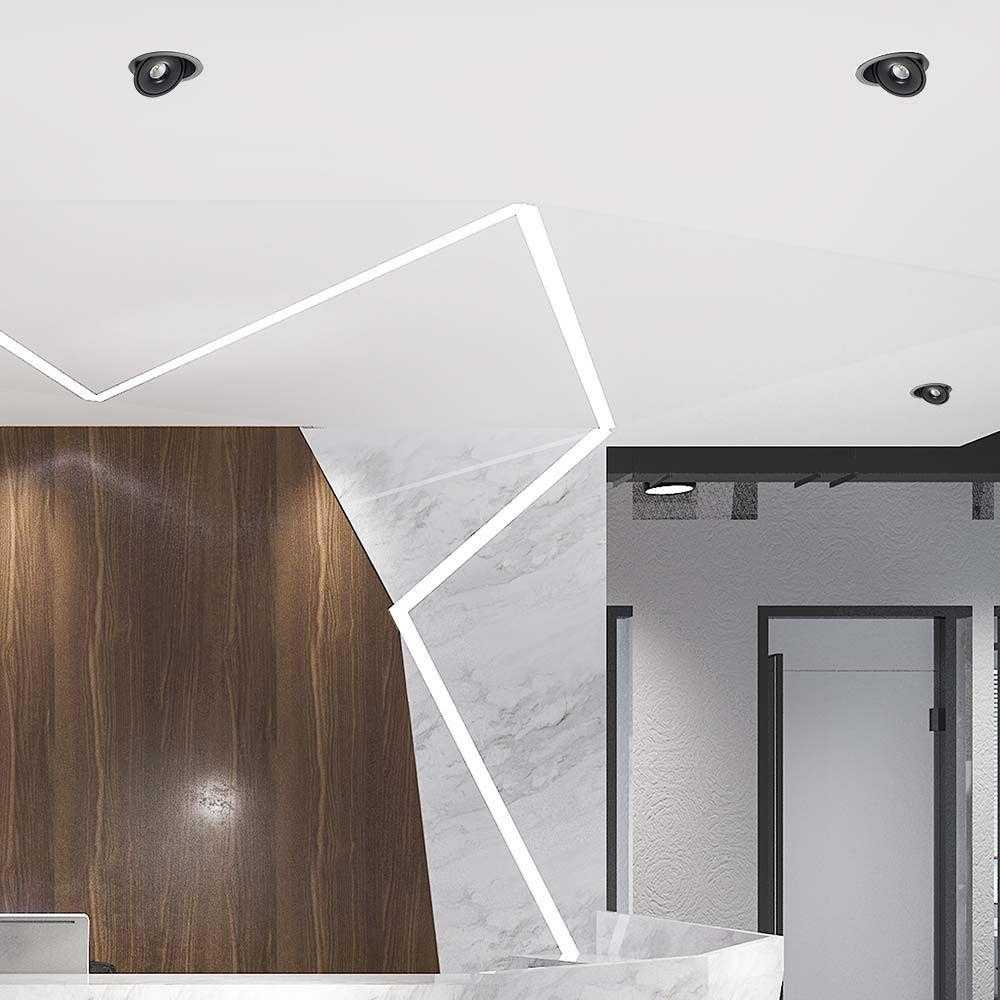 V-tac 12W LED įleidžiamas šviestuvas, juodas, 3000-6400K