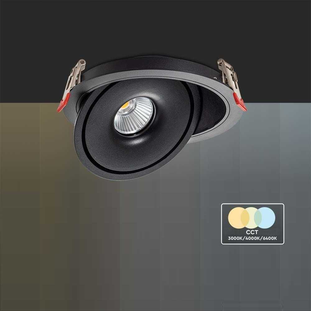 V-tac 20W LED įleidžiamas šviestuvas, juodas, 3000-6400K