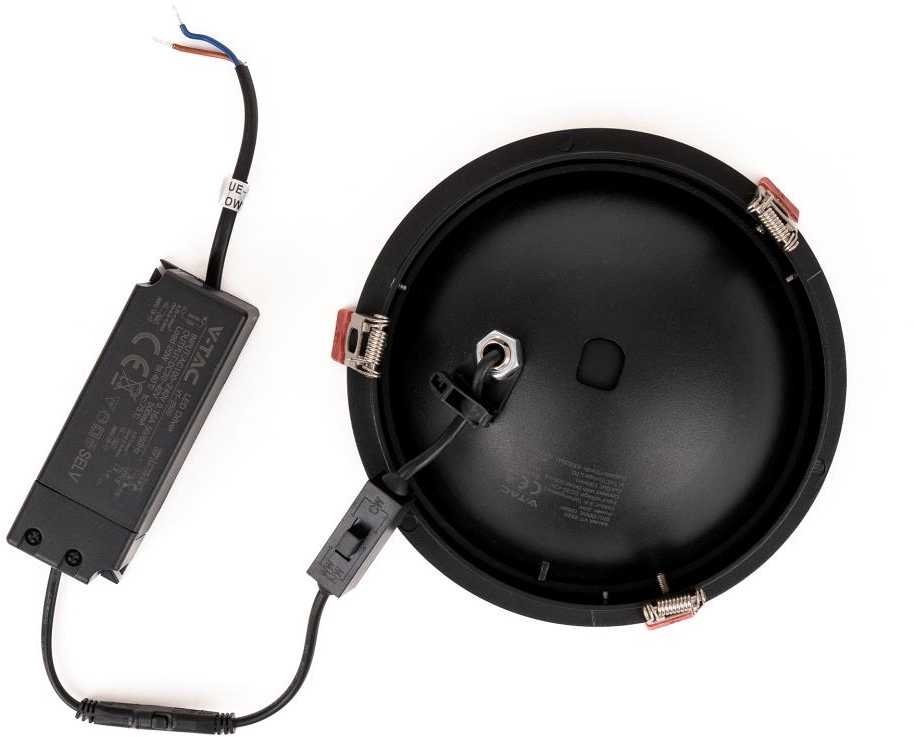 V-tac 20W LED įleidžiamas šviestuvas, juodas, 3000-6400K