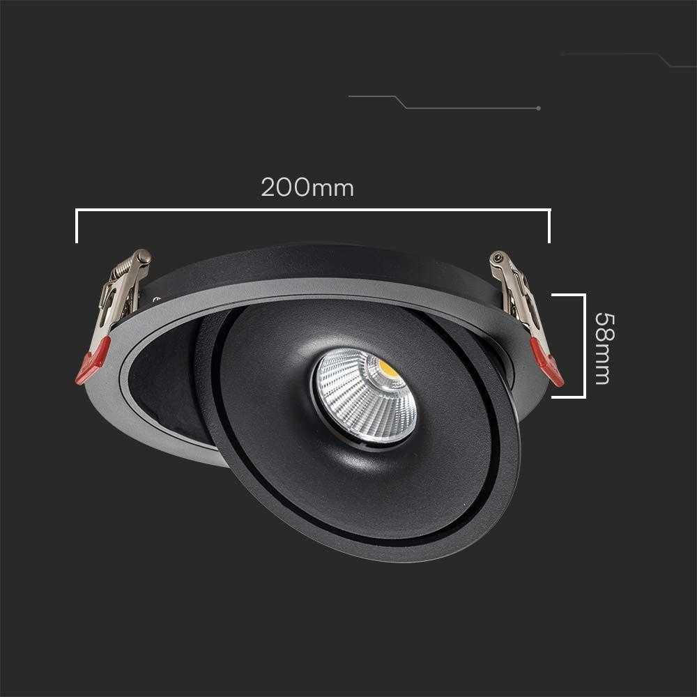 V-tac 28W LED įleidžiamas šviestuvas, juodas, 3000-6400K