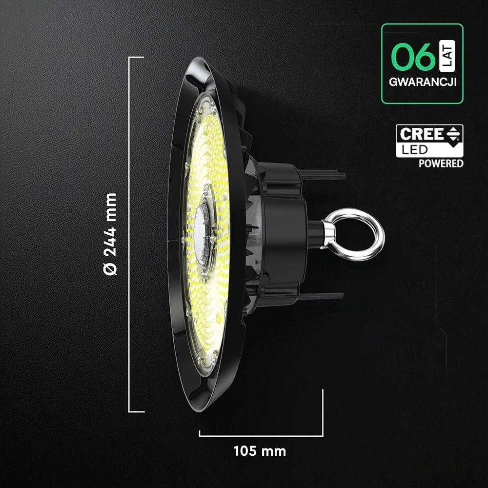 V-tac 100W LED UFO sandėlio šviestuvas, juodas, 6500K, CREE LED chip