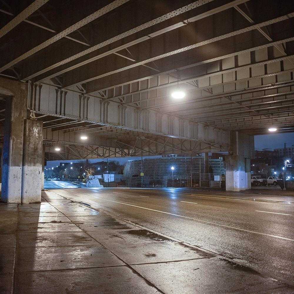 200W LED UFO sandėlio šviestuvas, juodas, 4000K