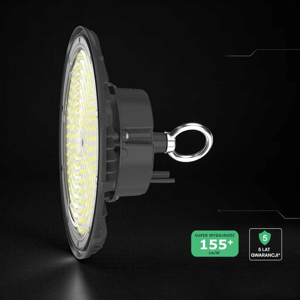 100W LED UFO sandėlio šviestuvas, juodas, 6500K