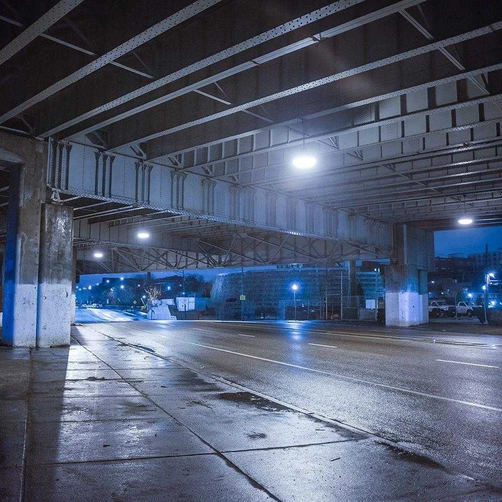 100W LED UFO sandėlio šviestuvas, juodas, 6500K