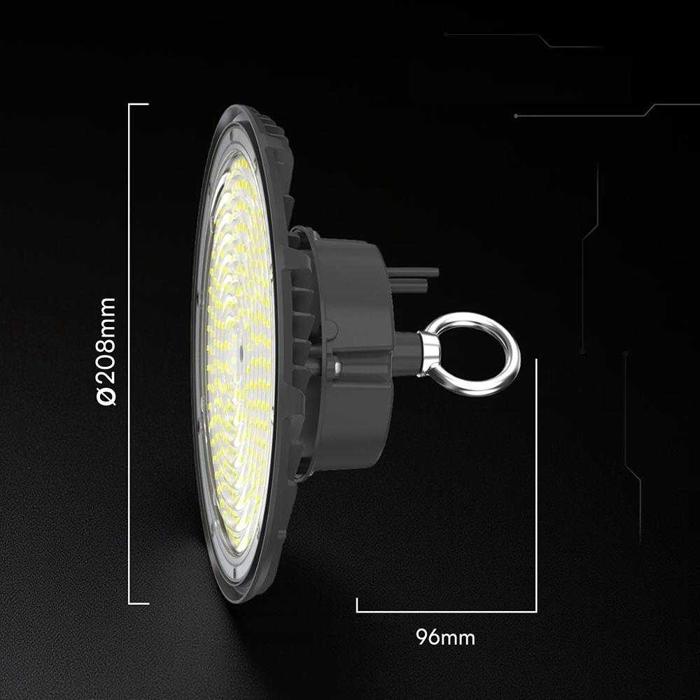 200W LED UFO sandėlio šviestuvas, juodas, 4000K
