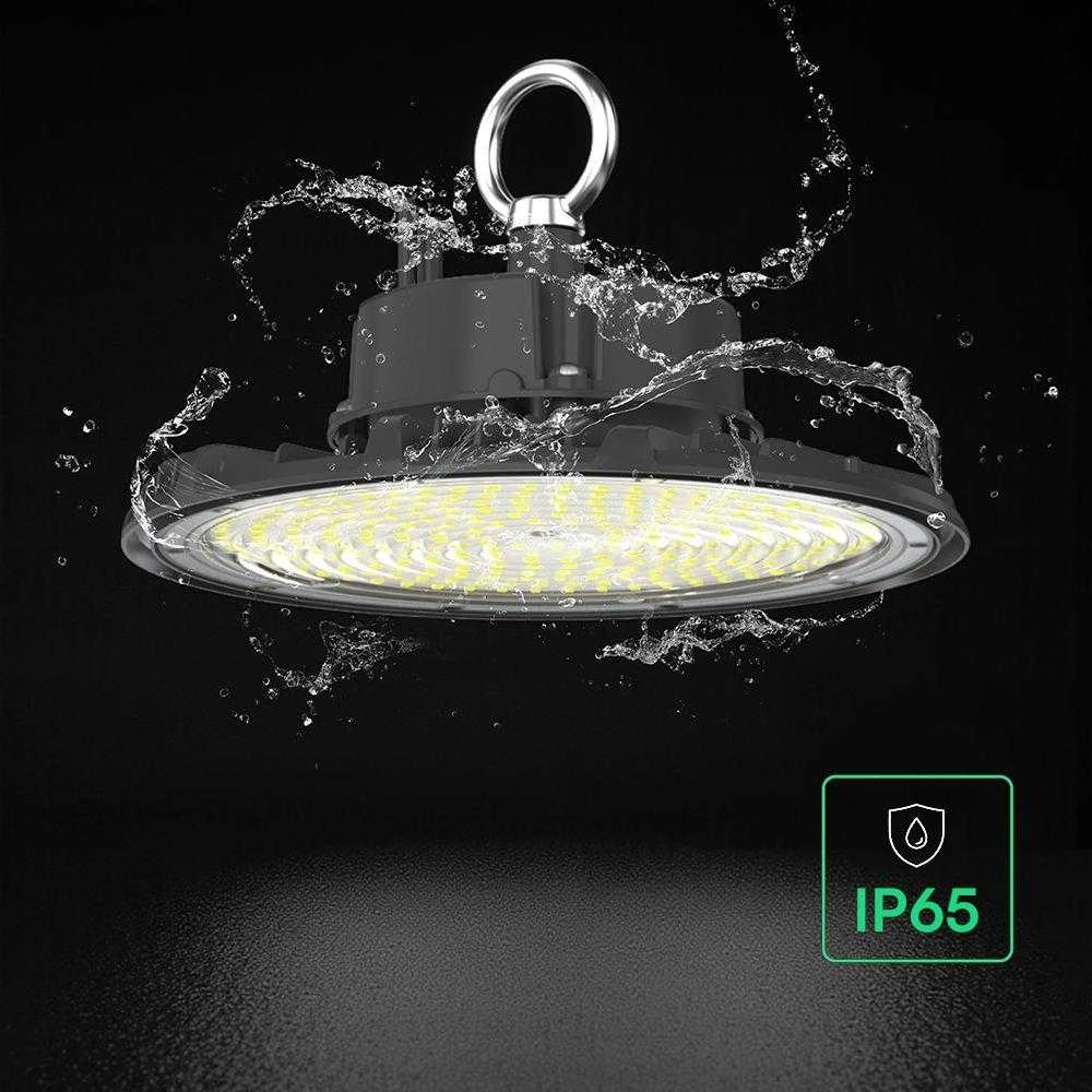 100W LED UFO sandėlio šviestuvas, juodas, 6500K