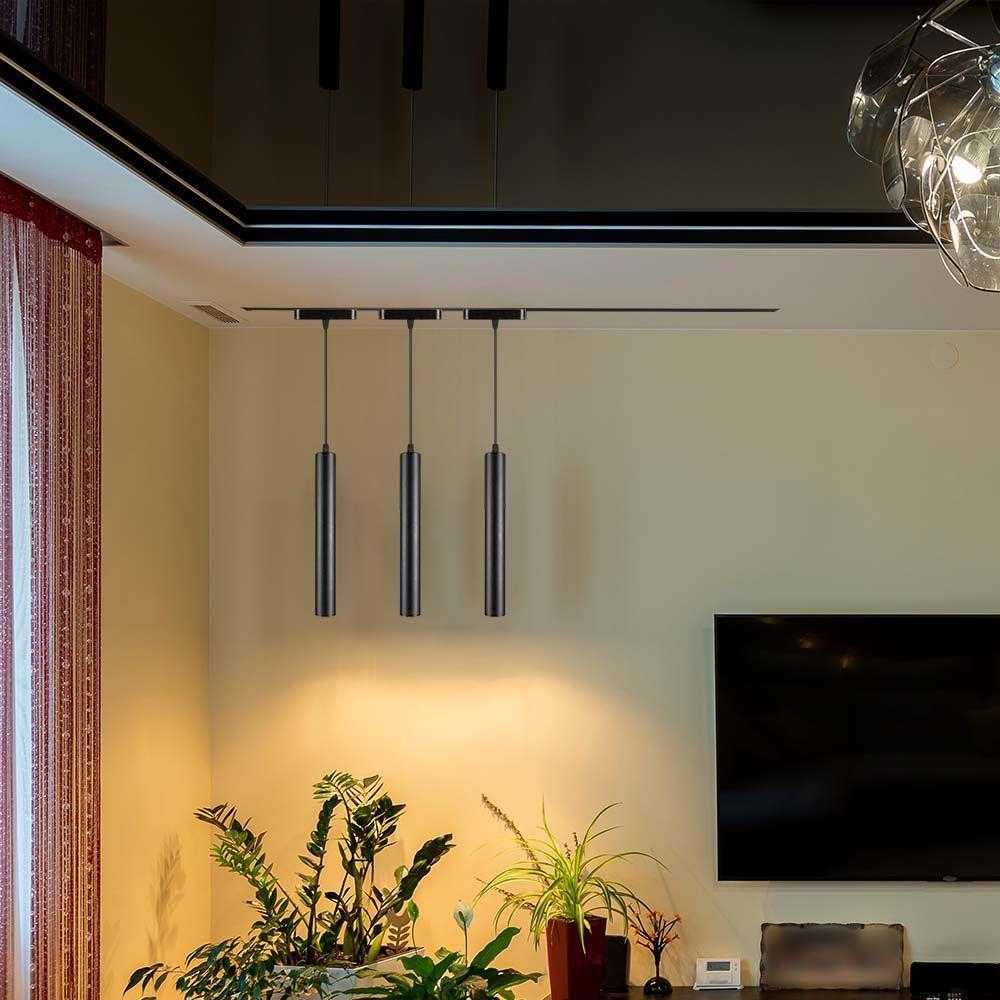 V-tac 15W LED pakabinamas šviestuvas į magnetinius bėgelius, juodas, 6400K