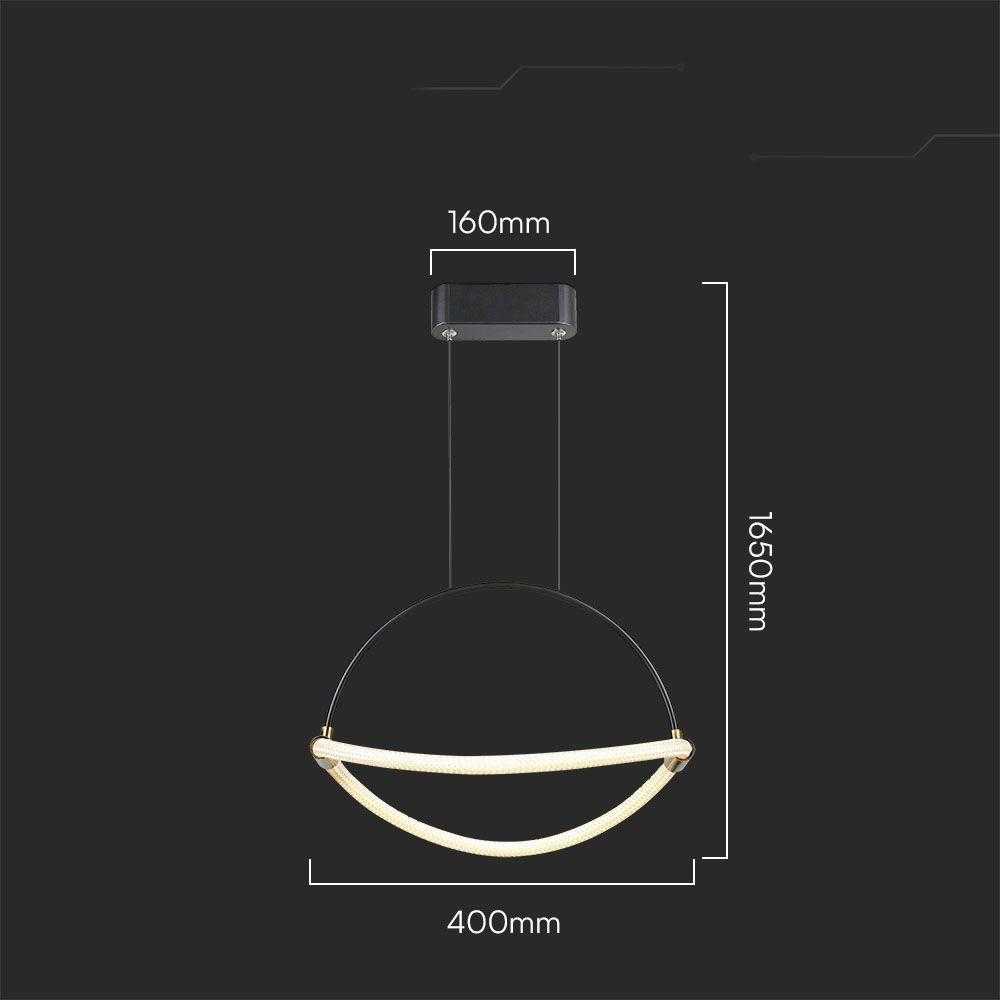 V-tac 12W LED pakabinamas šviestuvas, juodas, 4000K