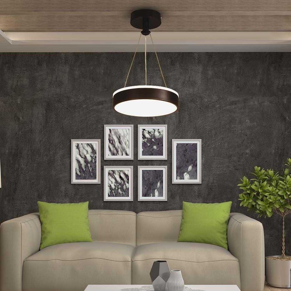 V-tac 12W LED pakabinamas šviestuvas, juodas, 4000K