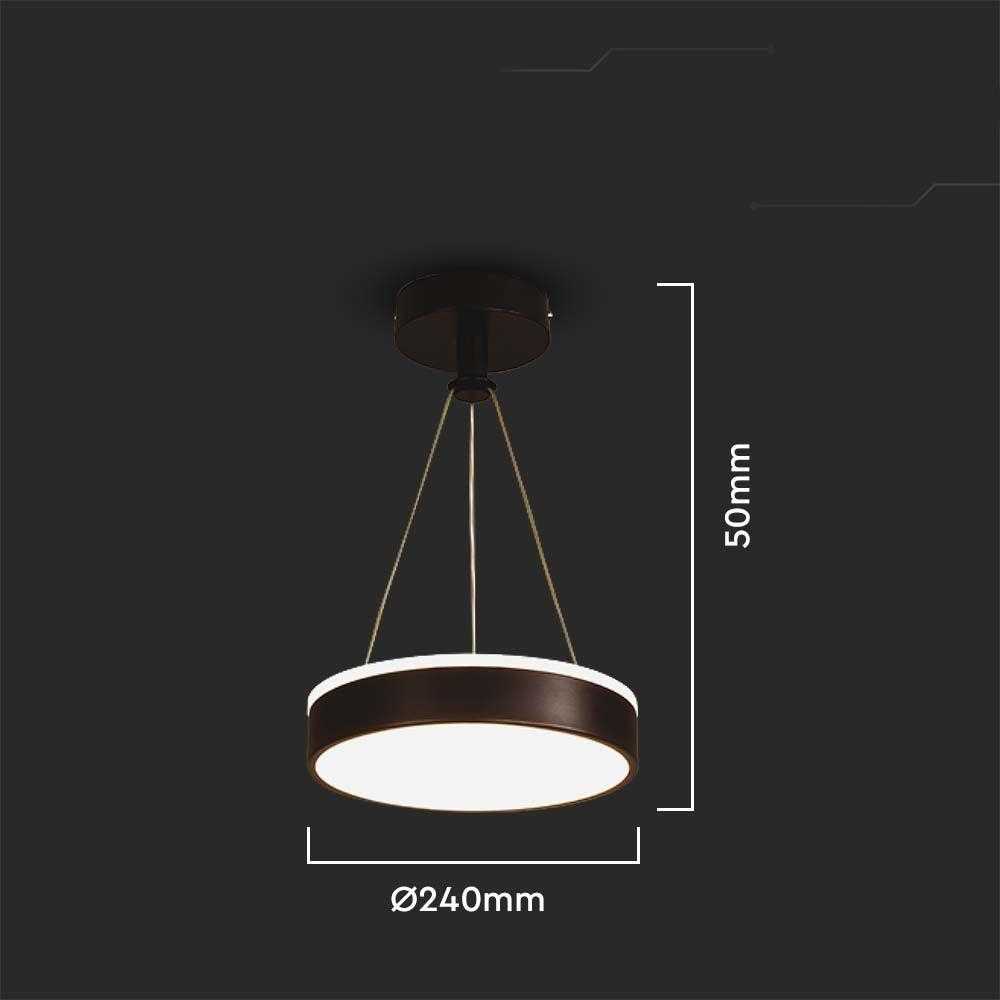 V-tac 12W LED pakabinamas šviestuvas, juodas, 4000K