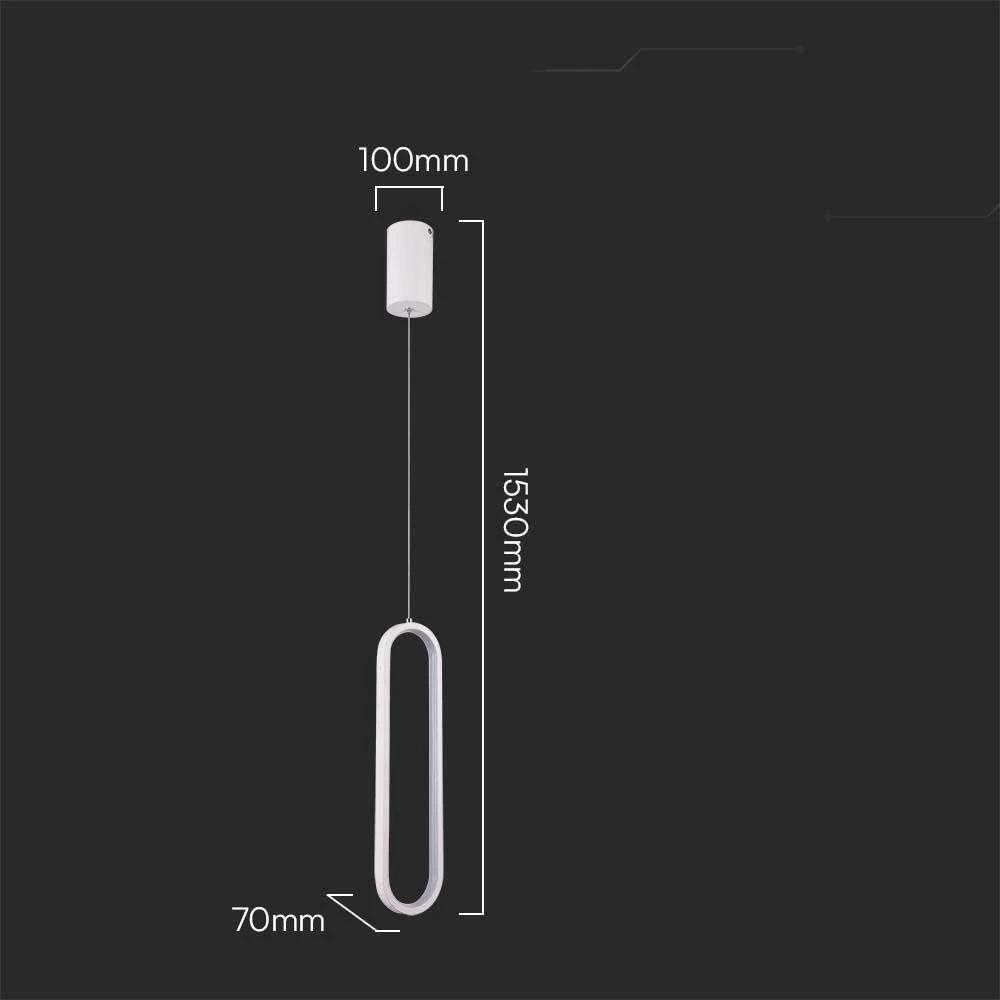 V-tac 13W LED pakabinamas šviestuvas, baltas, 3000K
