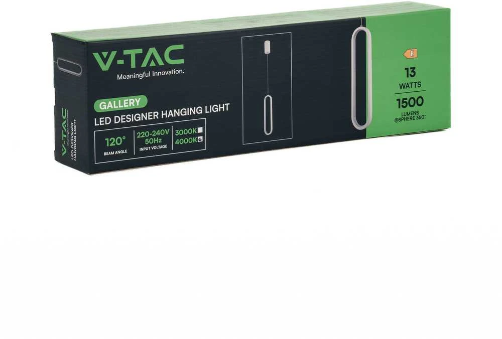 V-tac 13W LED pakabinamas šviestuvas, baltas, 3000K