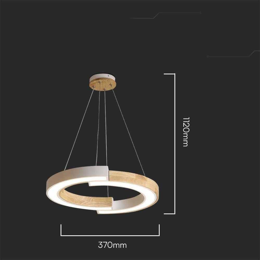 V-tac 32W LED pakabinamas šviestuvas, baltos/rudos sp., 4000K