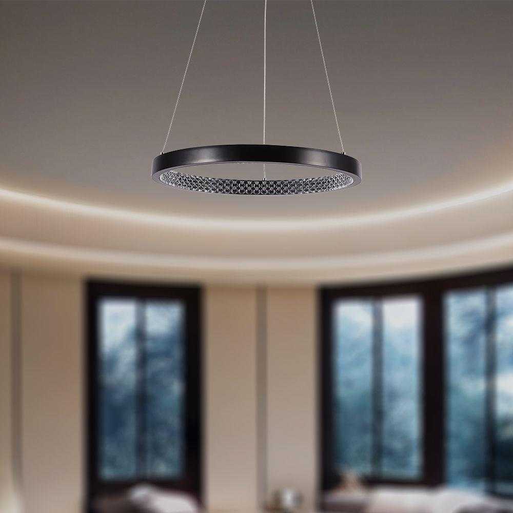 V-tac 19W LED pakabinamas šviestuvas, juodas, 4000K