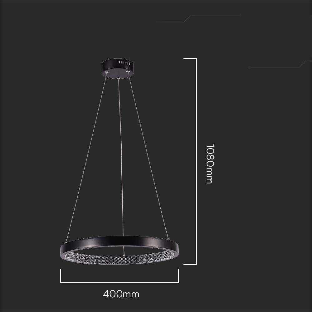 V-tac 19W LED pakabinamas šviestuvas, juodas, 3000K