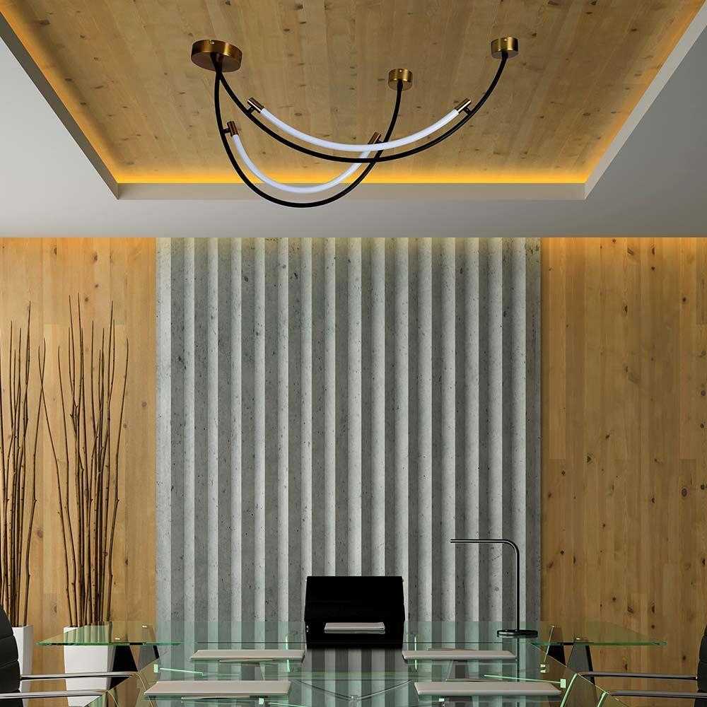 V-tac 20W LED pakabinamas šviestuvas, juodos/žalvario sp., 4000K