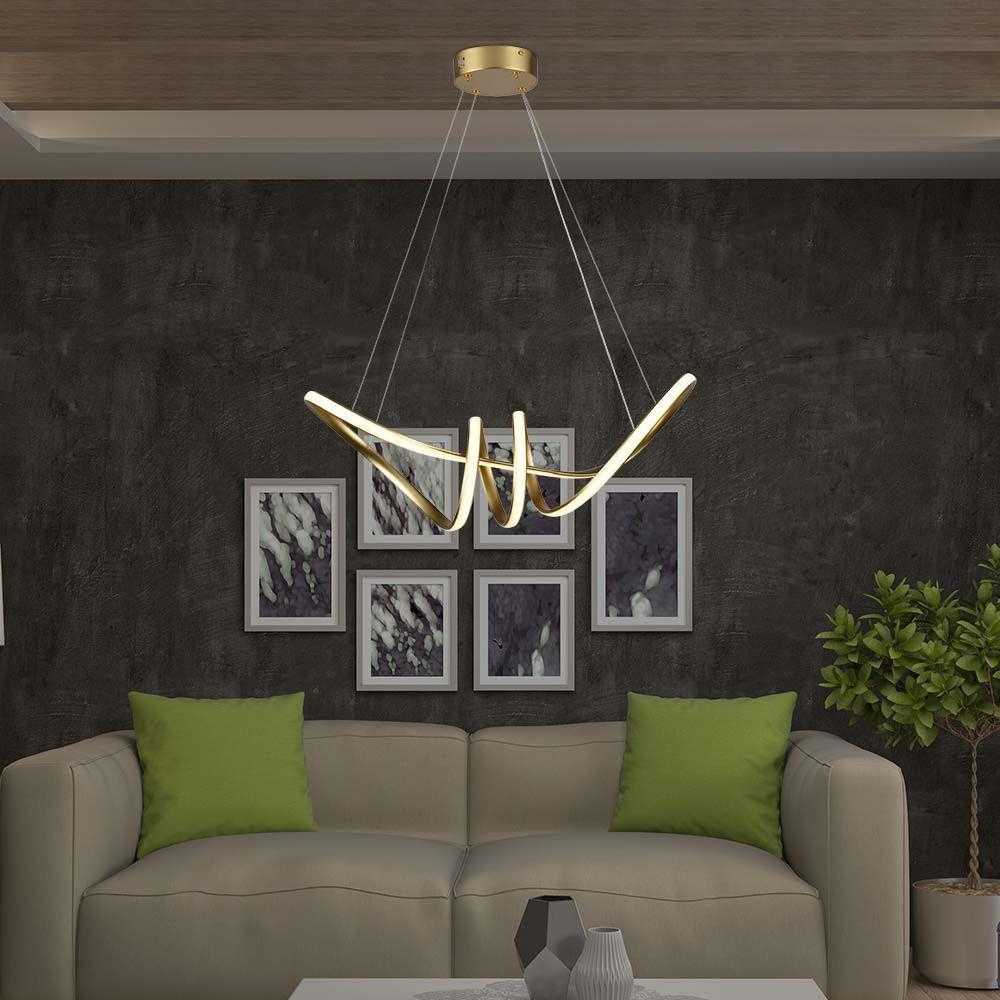 V-tac 24W LED pakabinamas šviestuvas, aukso sp. korpusu, 3000K