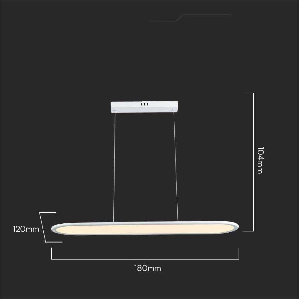 V-tac 24W LED pakabinamas šviestuvas, baltas, 4000K