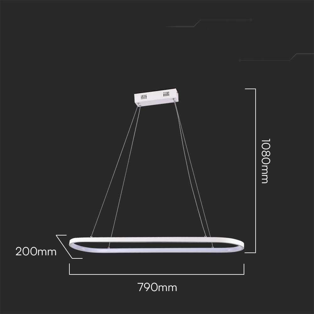 V-tac 24W LED pakabinamas šviestuvas, baltas, 3000K
