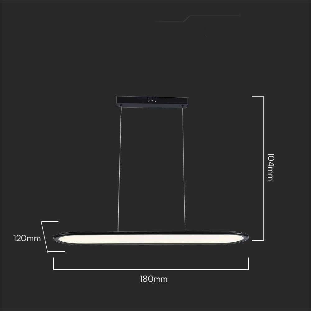 V-tac 24W LED pakabinamas šviestuvas, juodas, 3000K