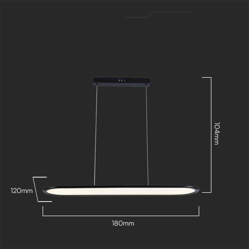 V-tac 24W LED pakabinamas šviestuvas, juodas, 4000K