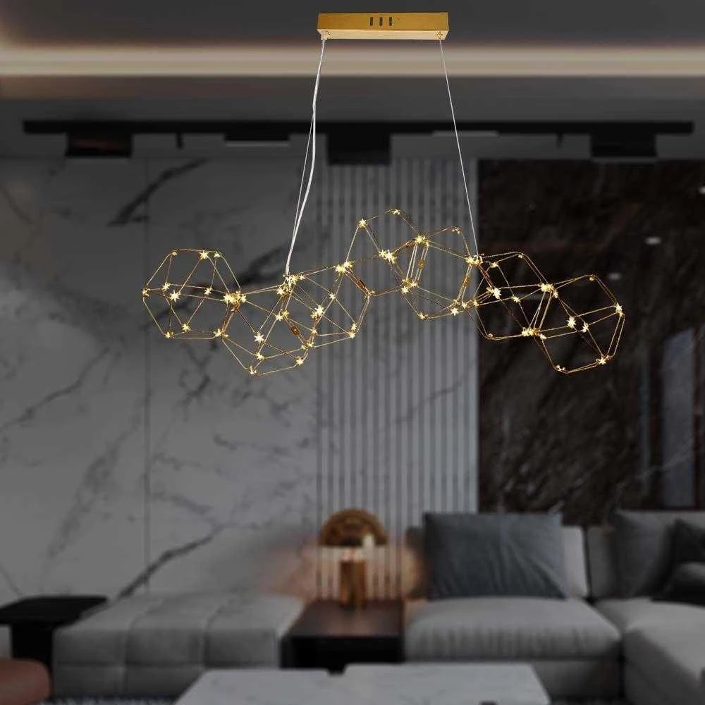V-tac 28W LED pakabinamas šviestuvas, aukso sp., 3000K
