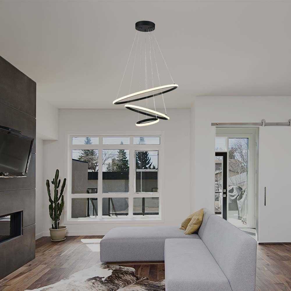 V-tac 32W LED pakabinamas šviestuvas, juodu korpusu, 3000K