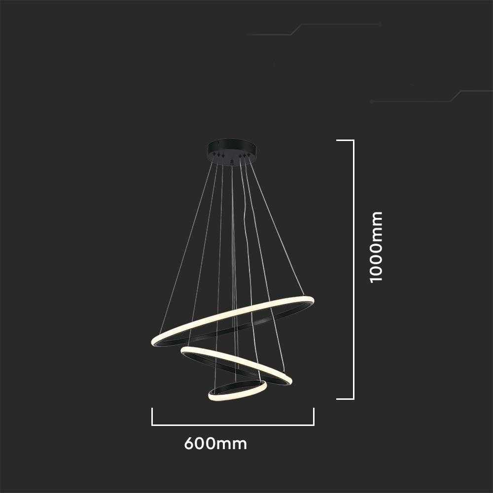 V-tac 32W LED pakabinamas šviestuvas, juodu korpusu, 3000K