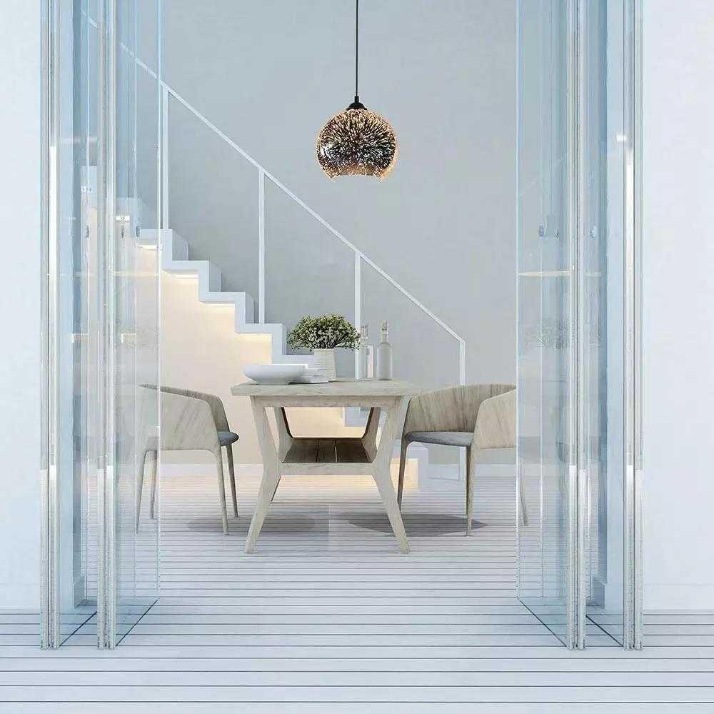 Pakabinamas šviestuvas Pakabinamas LED šviestuvas V-TAC, 3D stiklas, E27, D:250mm.