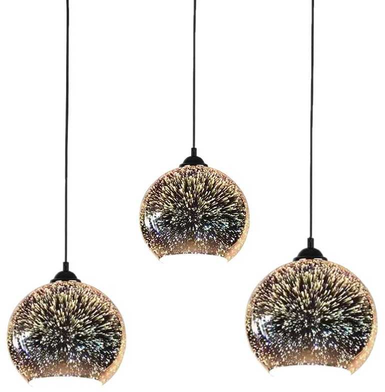 Pakabinamas šviestuvas Pakabinamas LED šviestuvas V-TAC, 3D stiklas, E27, D:250mm.