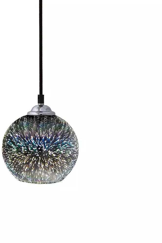 Pakabinamas šviestuvas Pakabinamas LED šviestuvas V-TAC, 3D stiklas, E27, D:250mm.