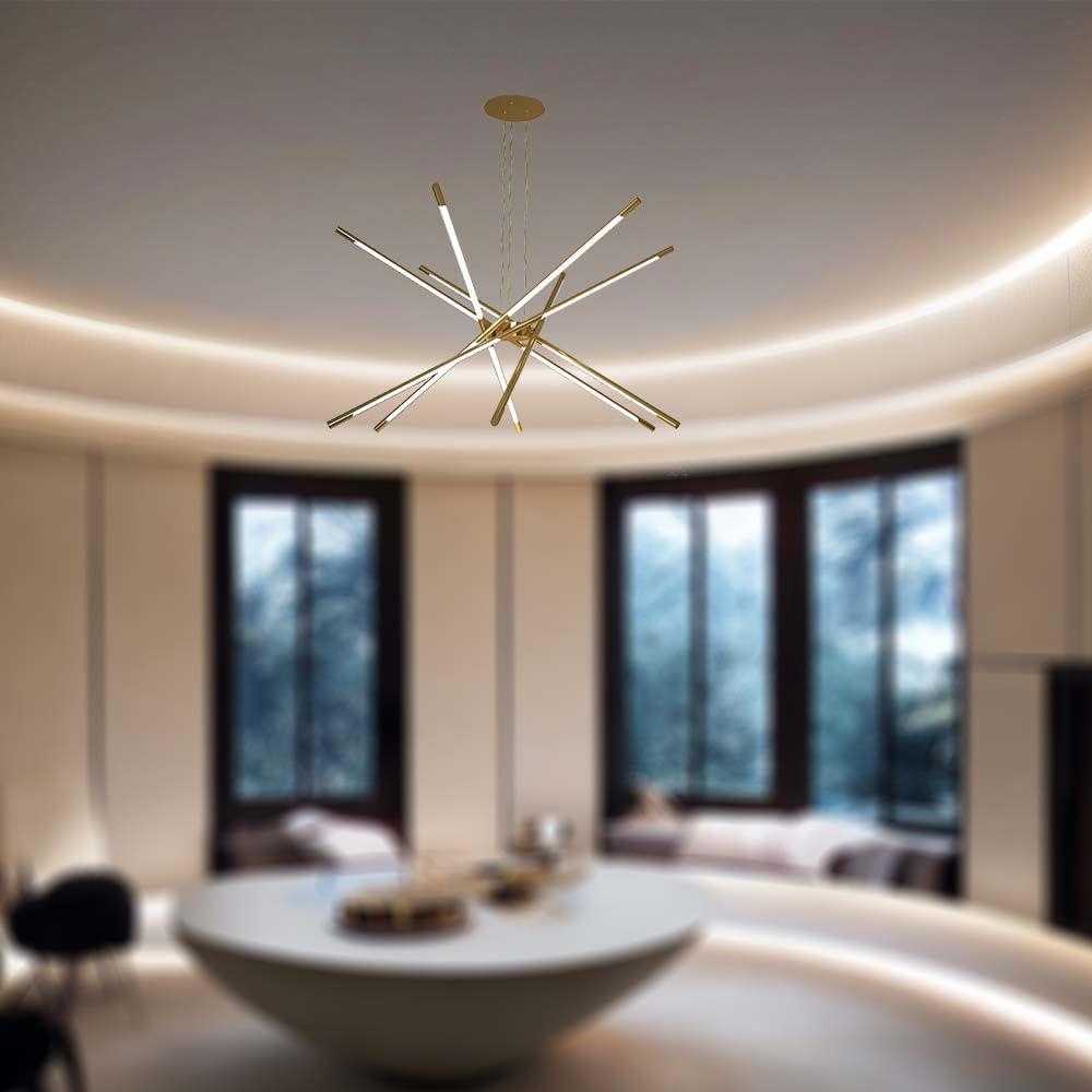 V-tac 42W LED pakabinamas šviestuvas, aukso sp., 3000K, dimeriuojamas