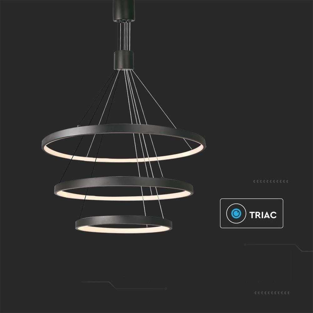 V-tac 50W LED pakabinamas šviestuvas, juodas, 3000K, dimeriuojamas