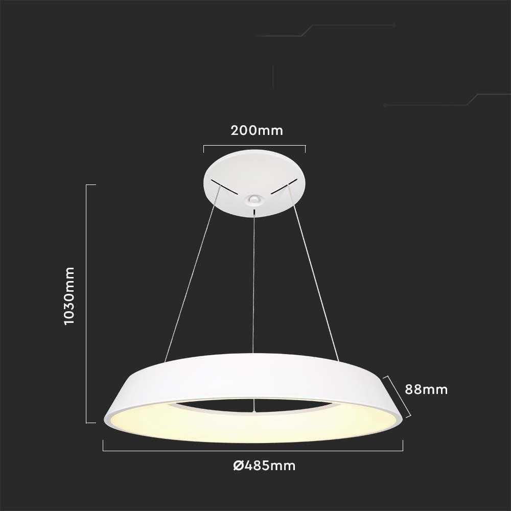 V-tac 48W LED pakabinamas šviestuvas, baltas, 4000K, dimeriuojamas