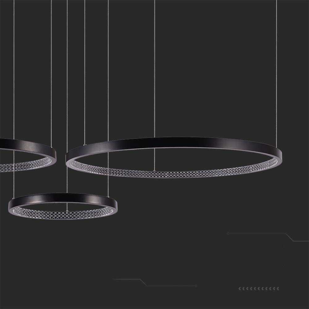 V-tac 57W LED pakabinamas šviestuvas, juodas, 3000K