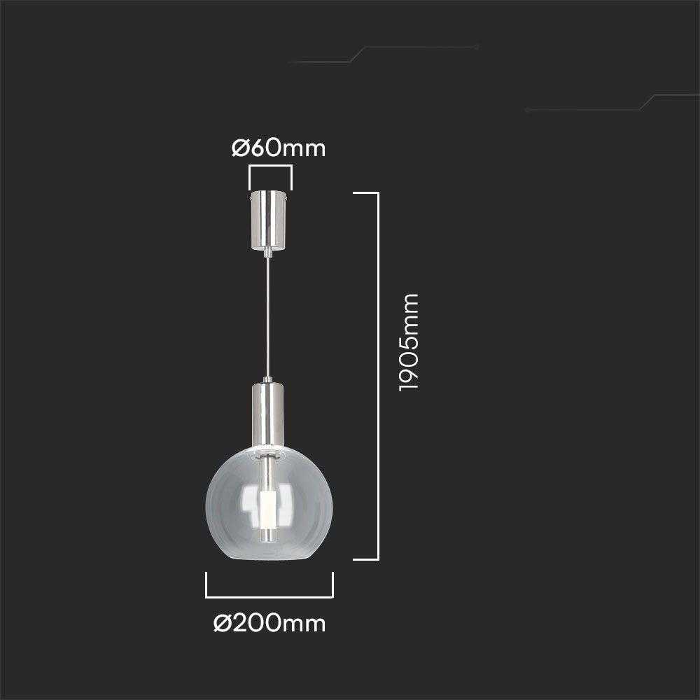 V-tac 5W LED pakabinamas šviestuvas, plieno sp./skaidrus, 3000K