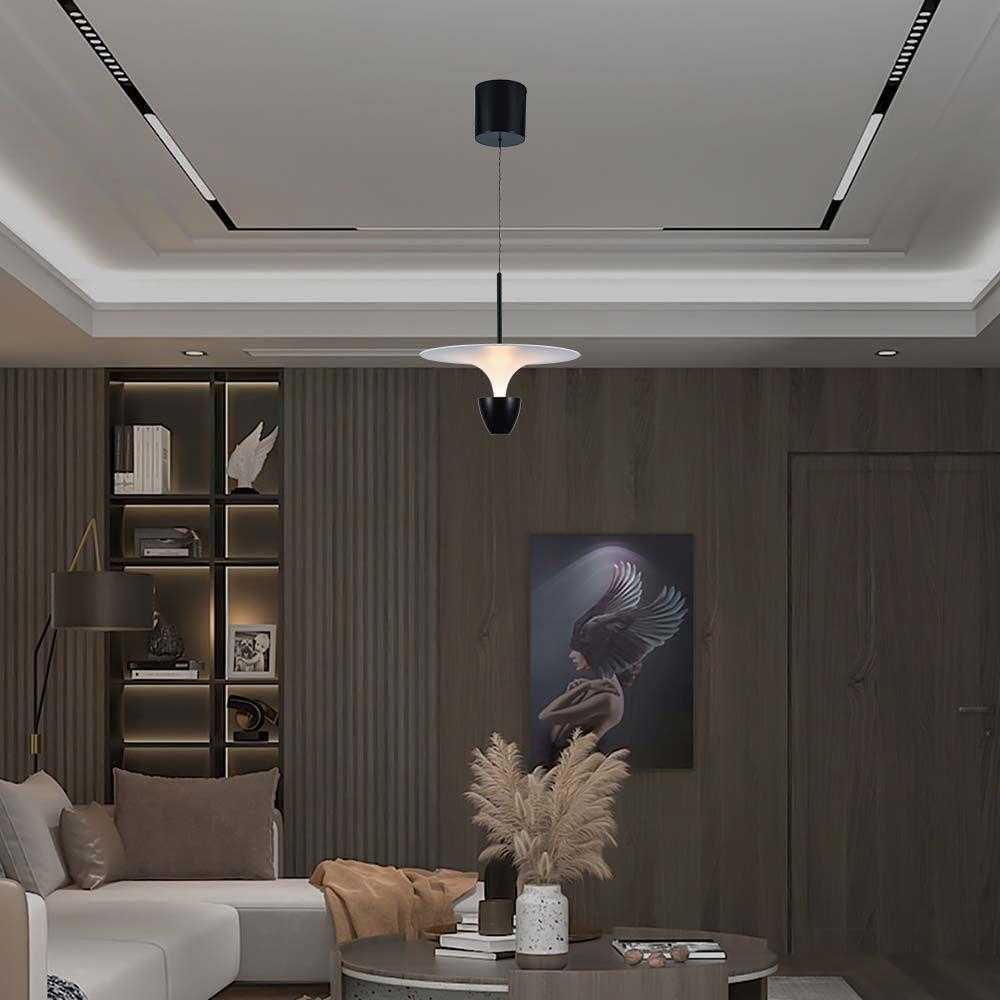 V-tac 9W LED pakabinamas šviestuvas, juodos/baltos sp., 3000K