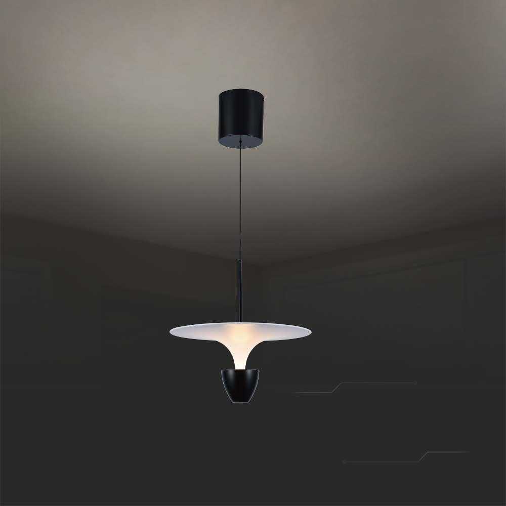 V-tac 9W LED pakabinamas šviestuvas, juodos/baltos sp., 3000K