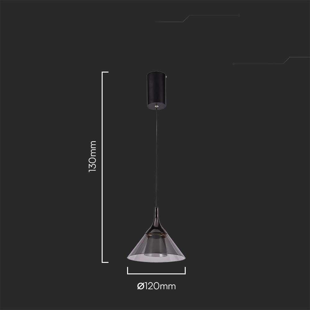 V-tac 9W LED pakabinamas šviestuvas, juodas, 3000K