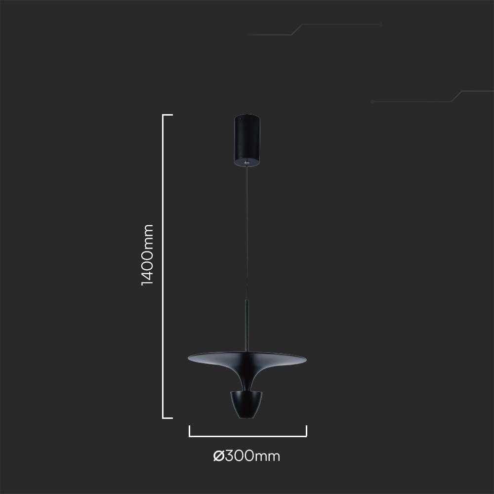 V-tac 9W LED pakabinamas šviestuvas, juodas, 4000K