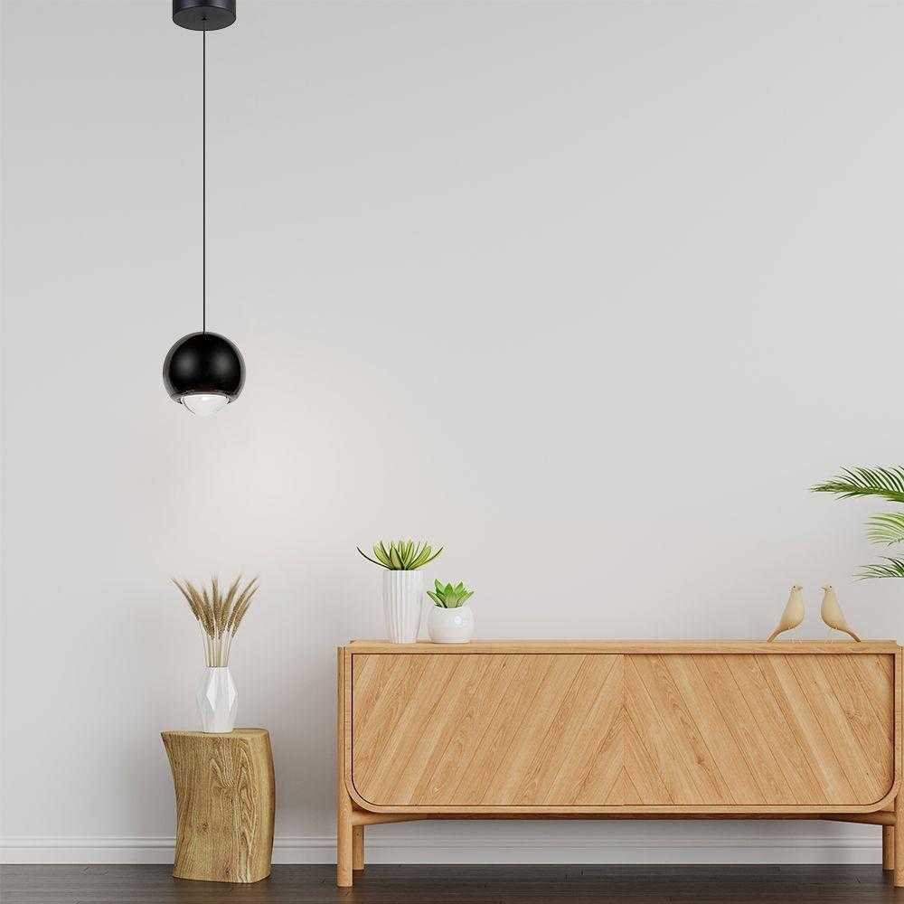 V-tac 5W LED pakabinamas šviestuvas, juodas, 3000K