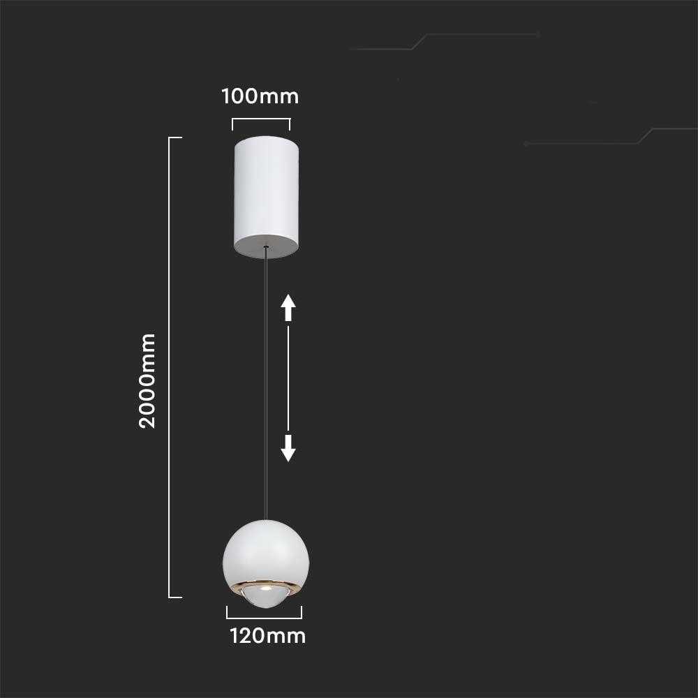 V-tac 5W LED pakabinamas šviestuvas, baltas, 3000K
