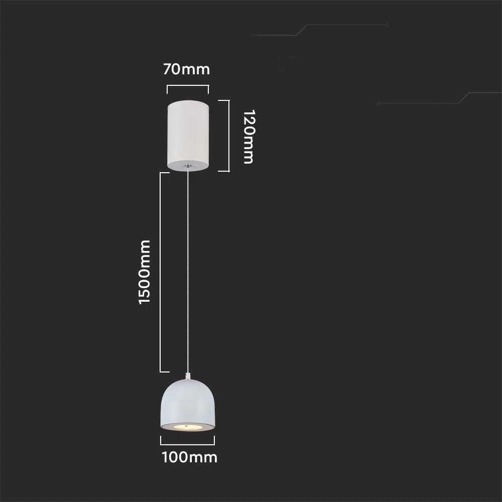 V-tac 8,5W LED pakabinamas šviestuvas, baltas, 3000K