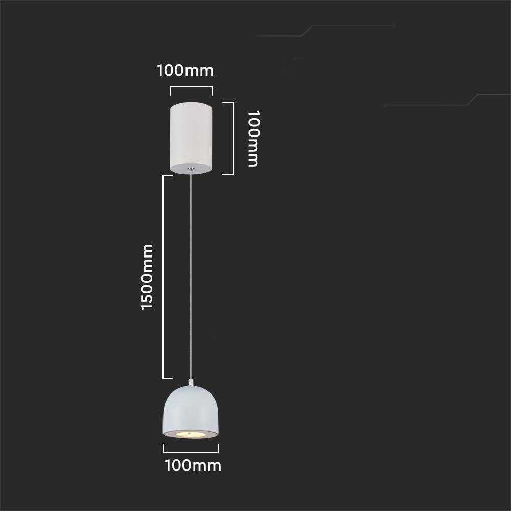 V-tac 8,5W LED pakabinamas šviestuvas, šviesiai pilkas, 3000K