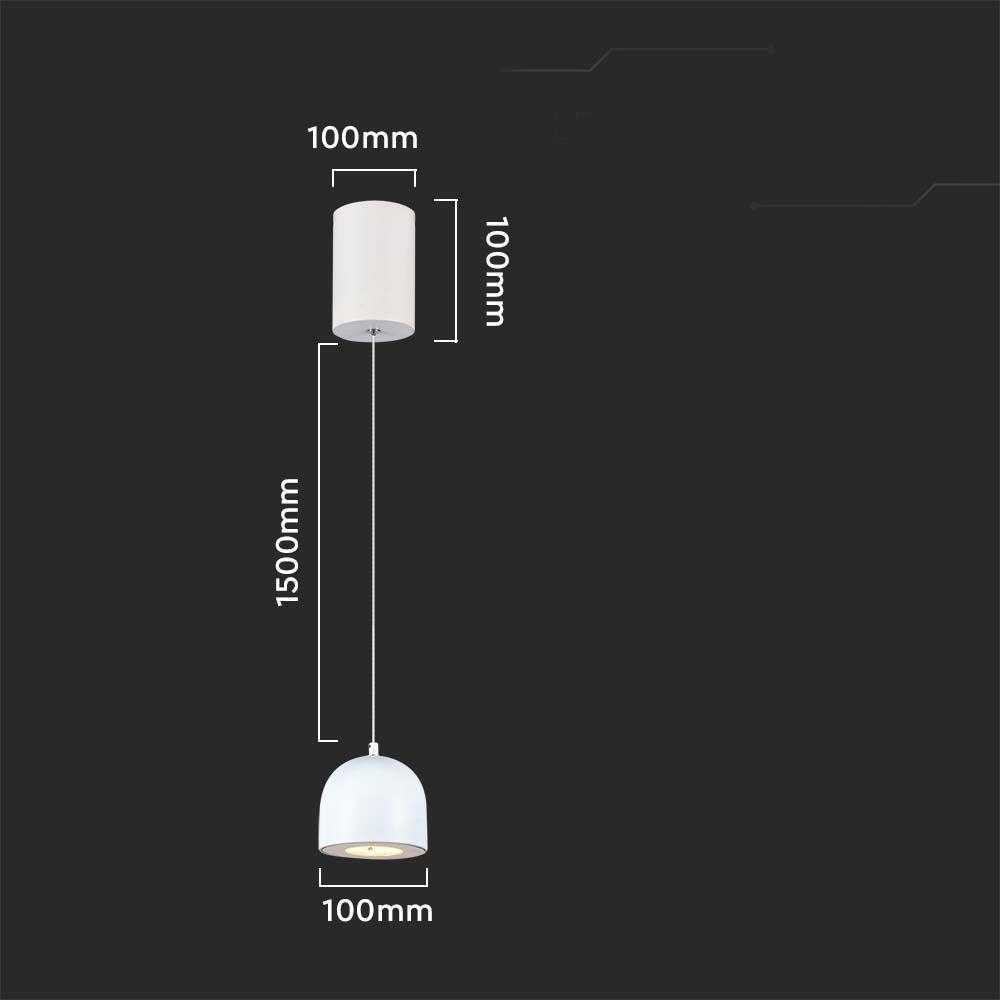 V-tac 8,5W LED pakabinamas šviestuvas, baltas, 3000K