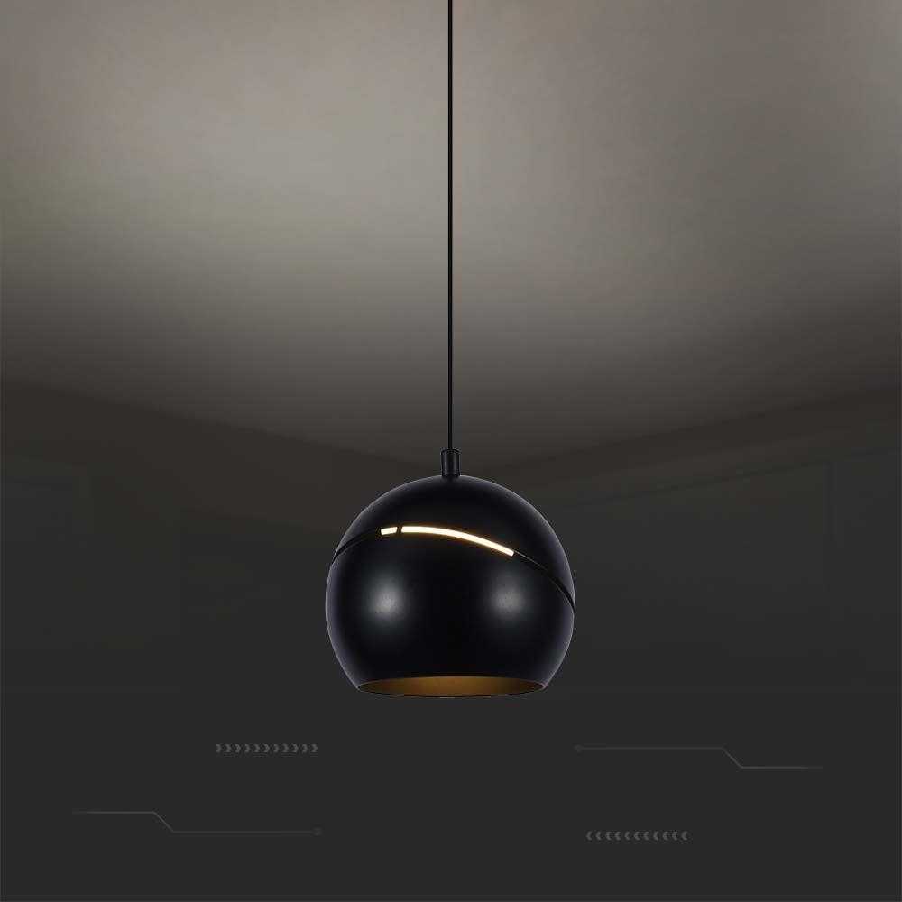 V-tac 8,5W LED pakabinamas šviestuvas, juodas, 3000K