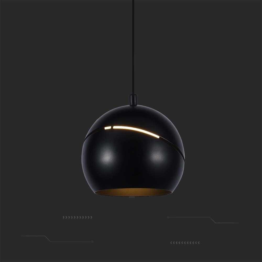 V-tac 8,5W LED pakabinamas šviestuvas, juodas, 3000K