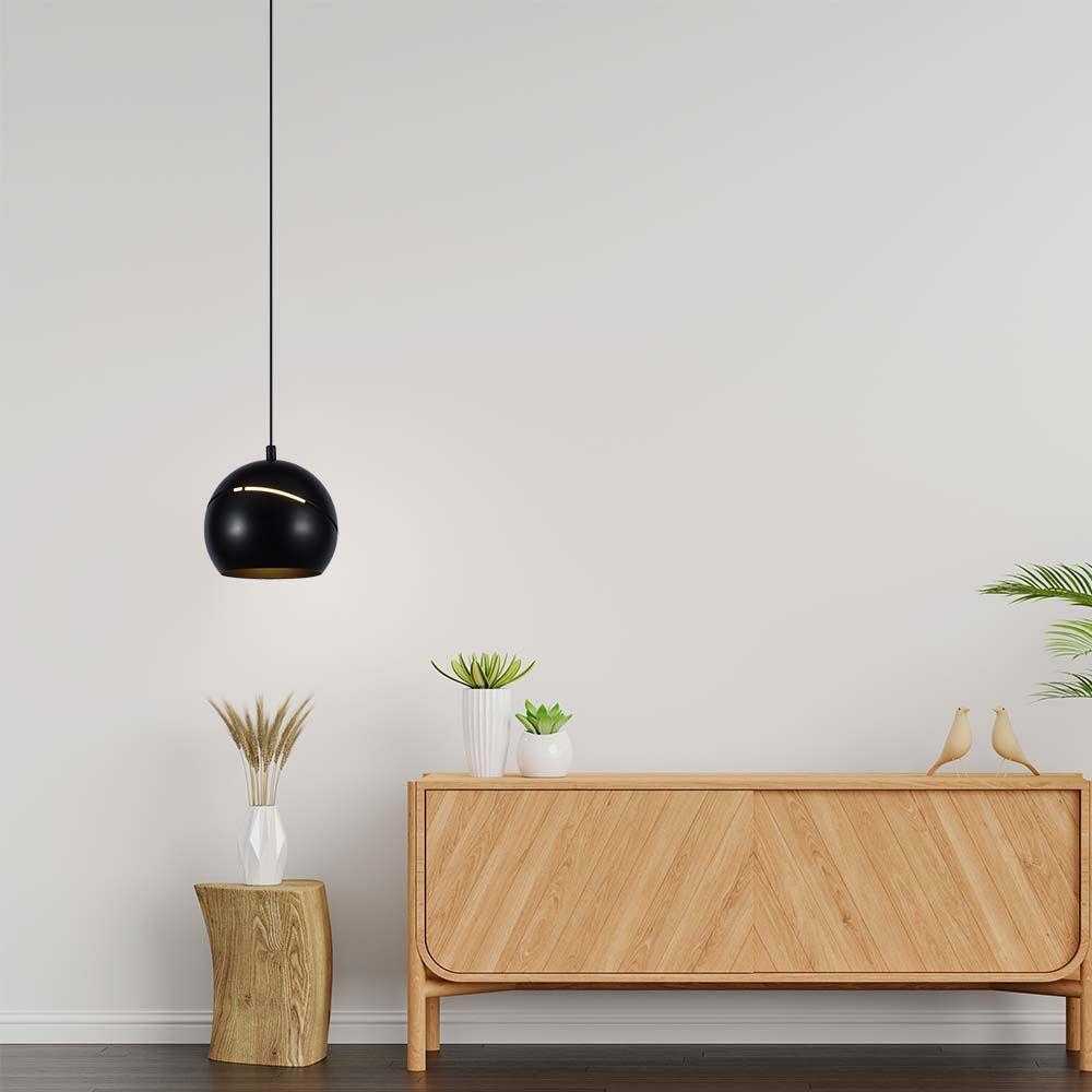 V-tac 8,5W LED pakabinamas šviestuvas, juodas, 3000K