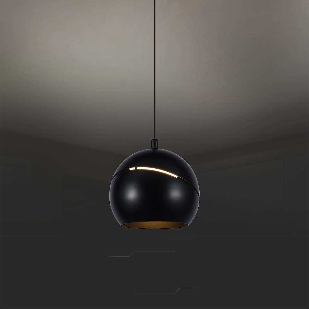 V-tac 8,5W LED pakabinamas šviestuvas, juodas, 3000K